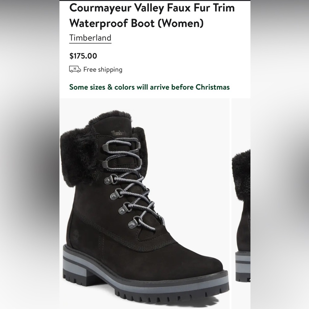 Timberland Courmayeur Valley 6in WP Warmlined Boot. Black Nubuck.